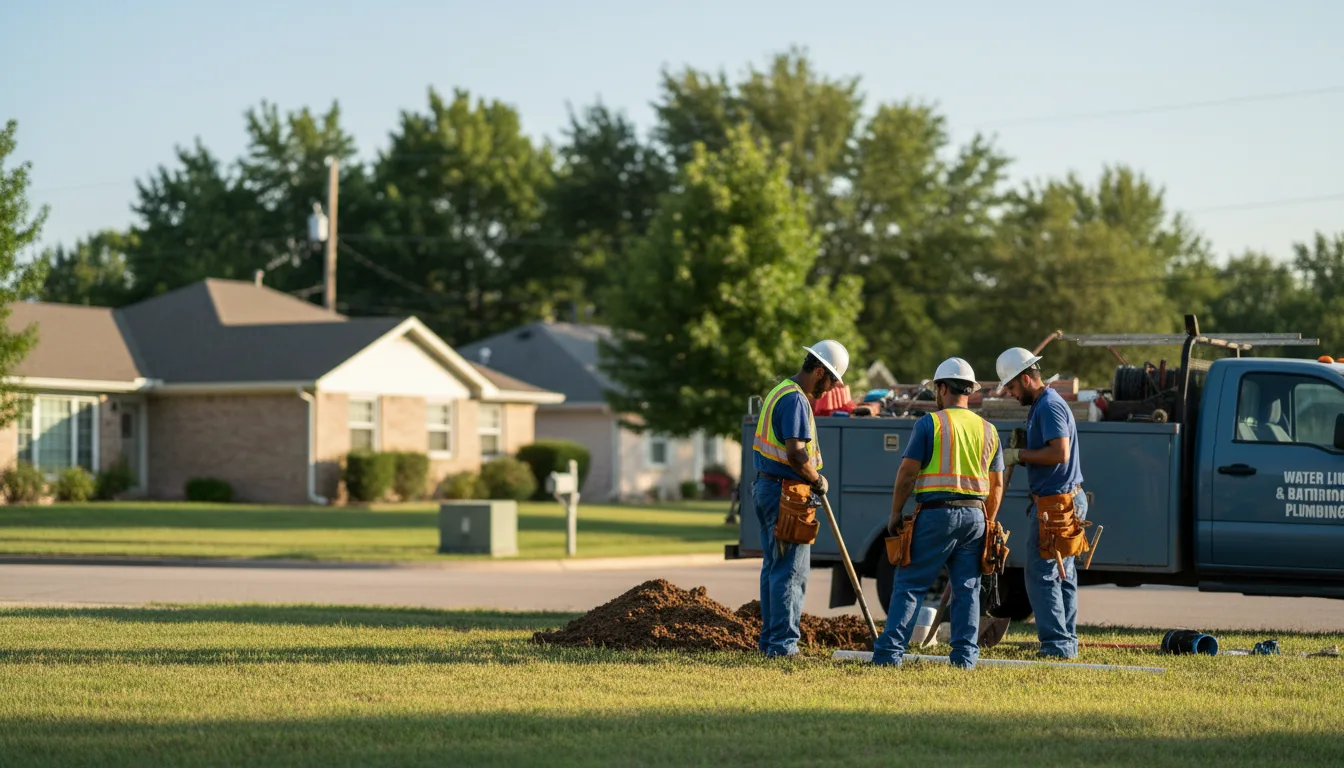 Residential water line and bathroom plumbing service in Cushing, IA
